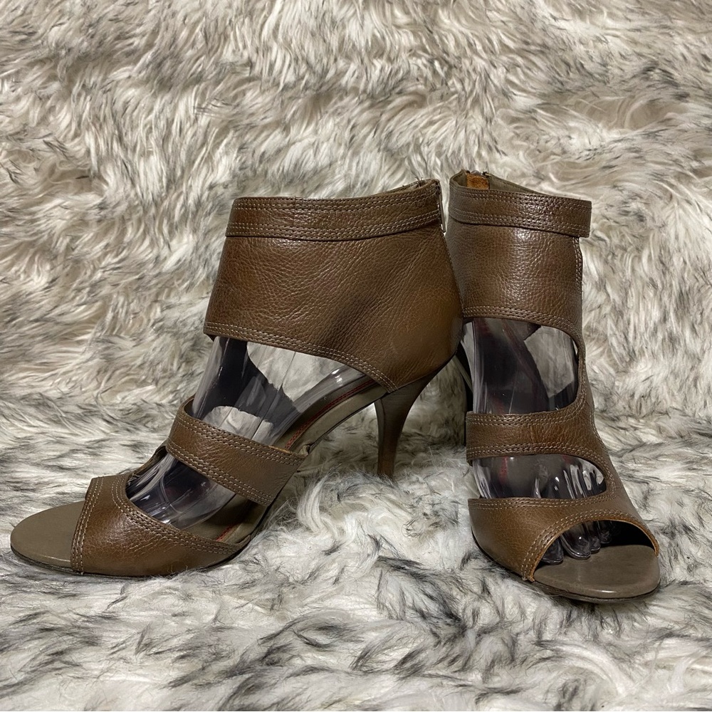Miss Sixty Cutout Gray Leather High Heels